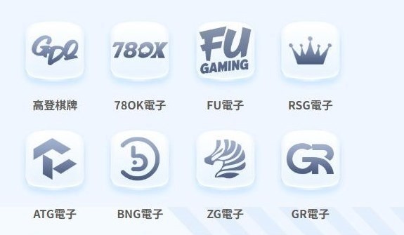 TU電子館完整介紹:遊戲分區、供應商與新手怎麼挑 2 TU電子館前兩排供應商圖示,包含高登棋牌、TU電子、FU電子、RSG電子、ATG電子、BNG電子、ZG電子與GR電子